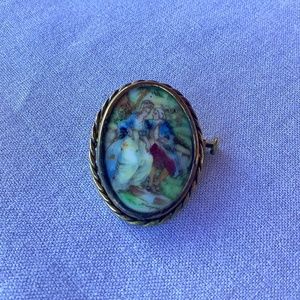Victorian Limoges Brooch